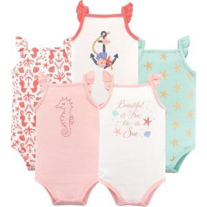 imageHudson Baby Unisex Baby Cotton Sleeveless BodysuitsBeautiful Sea