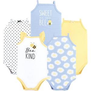 imageHudson Baby Unisex Baby Cotton Sleeveless BodysuitsBee Kind