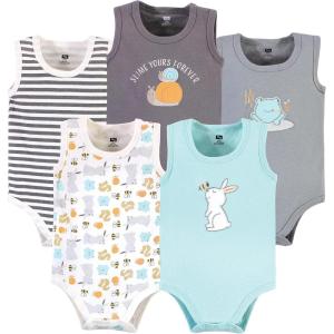 imageHudson Baby Unisex Baby Cotton Sleeveless BodysuitsBunny and Bee