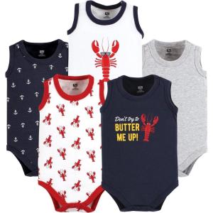 imageHudson Baby Unisex Baby Cotton Sleeveless BodysuitsButter Me Up Lobster