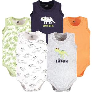 imageHudson Baby Unisex Baby Cotton Sleeveless BodysuitsCool Dinosaurs