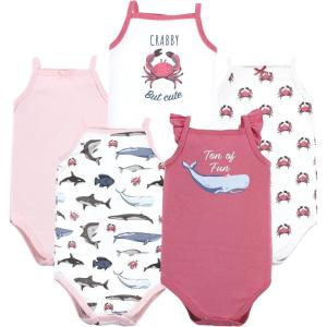 imageHudson Baby Unisex Baby Cotton Sleeveless BodysuitsGirl Sea Creatures
