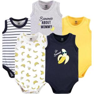 imageHudson Baby Unisex Baby Cotton Sleeveless BodysuitsGo Bananas