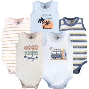 imageHudson Baby Unisex Baby Cotton Sleeveless BodysuitsGone Surfing