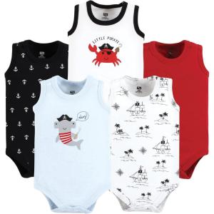 imageHudson Baby Unisex Baby Cotton Sleeveless BodysuitsPirate Shark