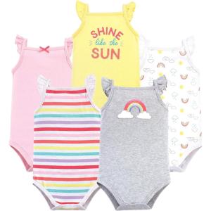 imageHudson Baby Unisex Baby Cotton Sleeveless BodysuitsRainbows