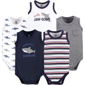imageHudson Baby Unisex Baby Cotton Sleeveless BodysuitsShark