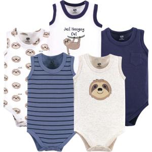 imageHudson Baby Unisex Baby Cotton Sleeveless BodysuitsSloth