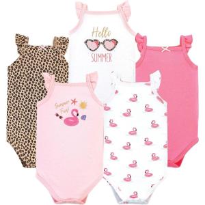 imageHudson Baby Unisex Baby Cotton Sleeveless BodysuitsSummer Fun