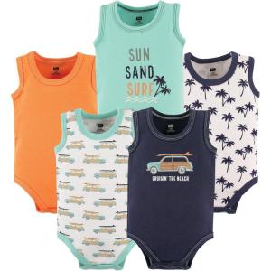 imageHudson Baby Unisex Baby Cotton Sleeveless BodysuitsSurf Car