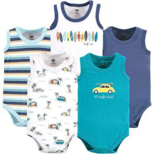 imageHudson Baby Unisex Baby Cotton Sleeveless BodysuitsSurfer Dude