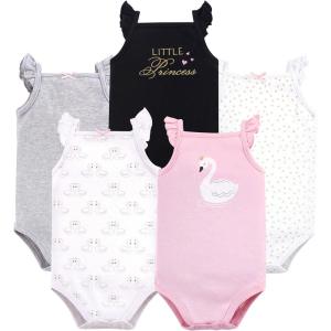 imageHudson Baby Unisex Baby Cotton Sleeveless BodysuitsSwan