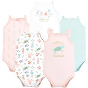imageHudson Baby Unisex Baby Cotton Sleeveless BodysuitsTurtley Adorable
