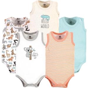 imageHudson Baby Unisex Baby Cotton Sleeveless BodysuitsZoo Animals