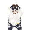imageHudson Baby Baby Cotton Bodysuit Pant and Shoe SetBrown Navy Mamas Boy