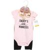 imageHudson Baby Baby Cotton Bodysuit Pant and Shoe SetDaddys Little Princess Short Sleeve