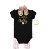 imageHudson Baby Baby Cotton Bodysuit Pant and Shoe SetGirl Daddy
