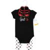 imageHudson Baby Baby Cotton Bodysuit Pant and Shoe SetGirl Mommy Red Black