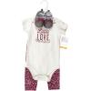 imageHudson Baby Baby Cotton Bodysuit Pant and Shoe SetLittle Love Flowers