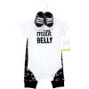 imageHudson Baby Baby Cotton Bodysuit Pant and Shoe SetModern Milk Belly