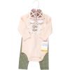 imageHudson Baby Baby Cotton Bodysuit Pant and Shoe SetSage Floral Wreath Long Sleeve