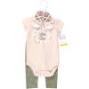 imageHudson Baby Baby Cotton Bodysuit Pant and Shoe SetSage Floral Wreath Short Sleeve