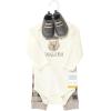 imageHudson Baby Baby Cotton Bodysuit Pant and Shoe SetSnuggle Bear Long Sleeve