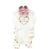 imageHudson Baby Baby Cotton Bodysuit Pant and Shoe SetSoft Painted Floral