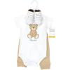 imageHudson Baby Baby Cotton Bodysuit Pant and Shoe SetTeddy Bears Short Sleeve