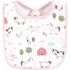 imageHudson Baby Unisex BabyCotton BibsPink Farm Animals