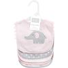 imageHudson Baby Unisex BabyCotton BibsPink Gray Elephant