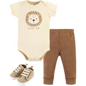 imageHudson Baby Baby Cotton Bodysuit Pant and Shoe SetBrave Lion
