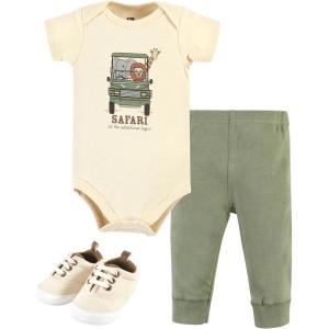 imageHudson Baby Baby Cotton Bodysuit Pant and Shoe SetGoing on Safari Short Sleeve