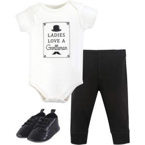 imageHudson Baby Baby Cotton Bodysuit Pant and Shoe SetLadies Love