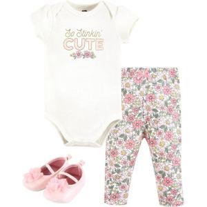 imageHudson Baby Baby Cotton Bodysuit Pant and Shoe SetSo Stinkin Cute