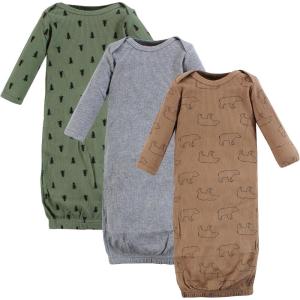 imageHudson Baby Unisex Baby Thermal Gown 3pkBear Tree