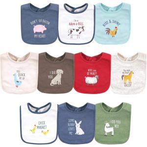 imageHudson Baby Unisex BabyCotton BibsBacon My Heart