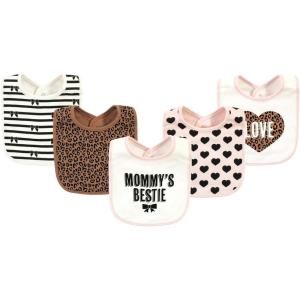 imageHudson Baby Unisex BabyCotton BibsBestie Leopard