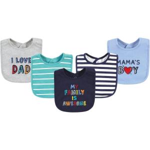 imageHudson Baby Unisex BabyCotton BibsBoy Bold Family