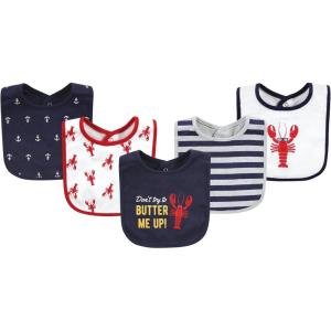 imageHudson Baby Unisex BabyCotton BibsButter Me Up Lobster