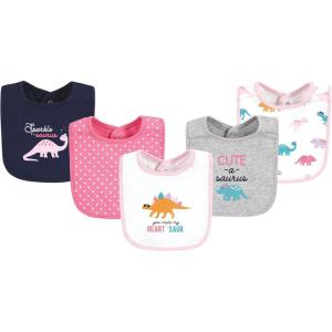 imageHudson Baby Unisex BabyCotton BibsCuteasaurus