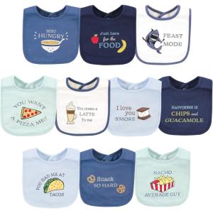 imageHudson Baby Unisex BabyCotton BibsFood Puns Boy