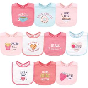 imageHudson Baby Unisex BabyCotton BibsFood Puns Girl
