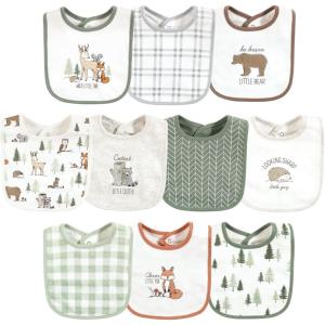 imageHudson Baby Unisex BabyCotton BibsForest Animals