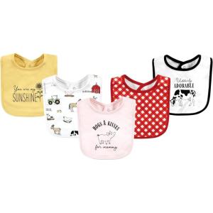 imageHudson Baby Unisex BabyCotton BibsGirl Farm