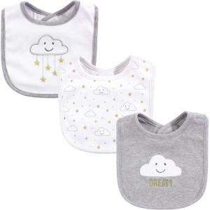 imageHudson Baby Unisex BabyCotton BibsGray Cloud