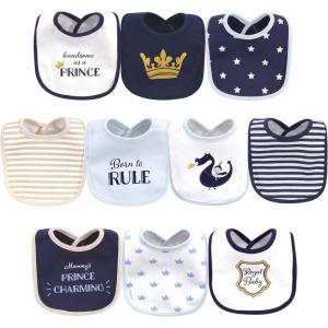 imageHudson Baby Unisex BabyCotton BibsHandsome as a Prince
