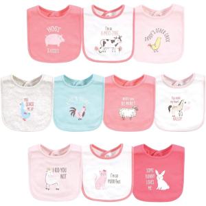 imageHudson Baby Unisex BabyCotton BibsHogs and Kisses