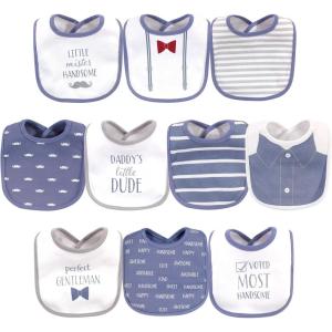 imageHudson Baby Unisex BabyCotton BibsLittle Mister Handsome