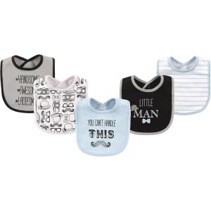 imageHudson Baby Unisex BabyCotton BibsMustache